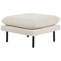 otomana moderna reposapies cuadrado acolchado patas de metal tela beige claro vinterbro