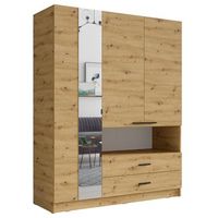 armario de 3 puertas meije - diseno moderno con espejo y nicho visible