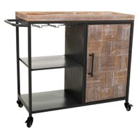 estanteria botellero de madera y metal gris 100x40x835