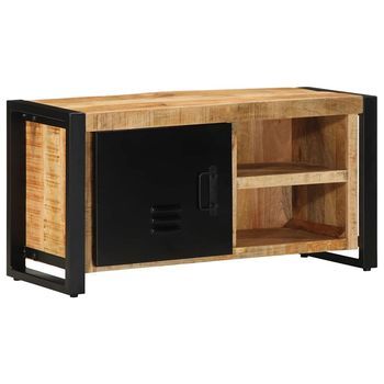 Mueble De Tv Madera Maciza De Mango Rugosa 80x30x40 Cm Vidaxl