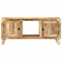 mueble tv  mueble de salon  mesa de tv madera maciza de mango rugosa 105x46x32 cm