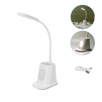 aigostar lampara escritorio led flexo led escritorio con luz nocturna de 3 niveles de brillo ajustable lampara con 100cm cable y portalapices bateria recargable flexible ajustable 5000k