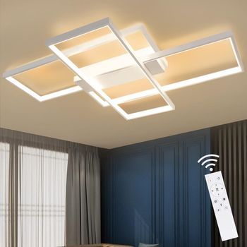 Lámpara De Techo Led Geométrica Rectangular Moderna Con 3 Extensiones De 65 Cm Y 100 Cm Zmh