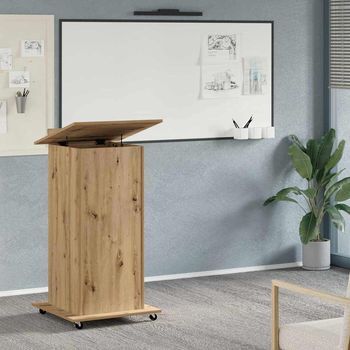 Vidaxl Podio Roble Artisan Madera De Ingeniería 55 X 55 X 107 Cm