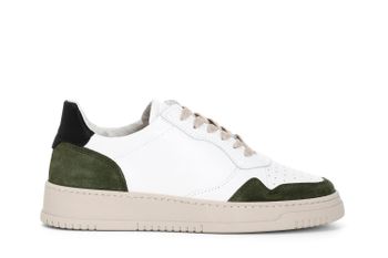 zapatillas de hombre de piel con cordones. multi green