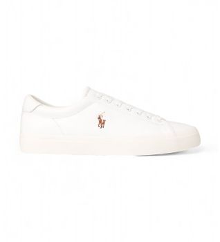 Polo Ralph Lauren para hombre. 816785025004 Zapatillas de piel Lonwoord blanco (47), Plano, Cordones, Casual