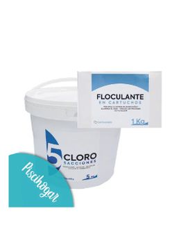 Cloro 5 acciones sin Cobre 5kg + Floculante 1kg | PACK (sólido)
