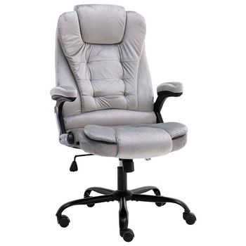 Silla De Oficina De Terciopelo Gris Claro Vidaxl
