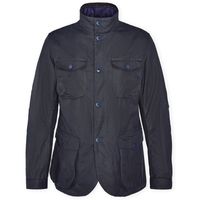 barbour abrigo ogston waxed cotton jacket - navy para hombre