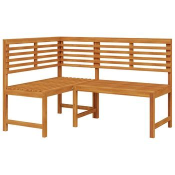 Banco De Esquina De Jardín | Banco De Exterior | Silla De Jardín Madera Maciza De Acacia 140 Cm