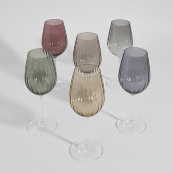 Set de 6 copas de vidrio multicolor