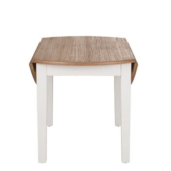 Mesa de comedor extensible de madera de pino reciclada 120/170