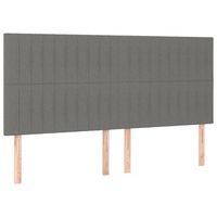 juego de 4 cabeceros cama  panel de cabecera de tela gris oscuro 80x5x7888 cm