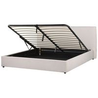 cama con almacenaje de terciopelo blanco crema 180 x 200 cm otomana cabecero lavaur