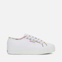 superga womens 2740 embellished beaded canvas trainers - uk 3