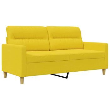 Sofá De 2 Plazas De Tela Amarillo Claro 140 Cm Vidaxl