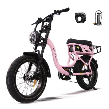 [EU DIRECT] Bicicleta eléctrica T7 con portaequipajes trasero 48V 18Ah 250W motor 25 km/h velocidad máxima llantas de 20