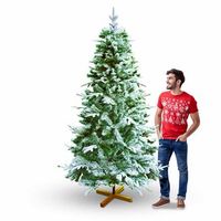 donder - arbol de navidad nevado con efecto realista de pe y pvc o114x240h 1038 ramas