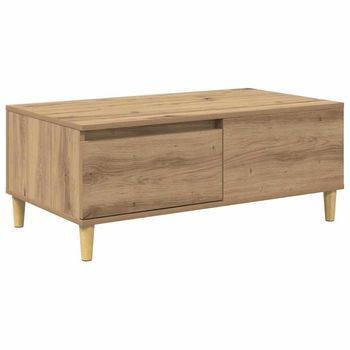 Mesa De Café - Mesa De Centro - Mesa Baja Con Cajón Roble Artesanal 90 X 50 X 35 Cm