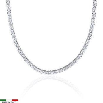 Cadena bizantina de plata 925 de 4,2 mm en forma cuadrada