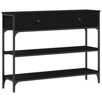 mesa consola  mesa de entrada roble negro 100 x 25 x 75 cm madera de ingenieria