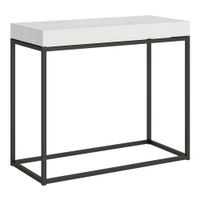 consola extensible 90x40196 cm efecto madera fresno blanco hierro
