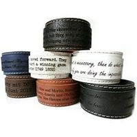 pulsera ancha de cuero autentico con grabado laser
