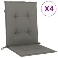 cojines para silla respaldo bajo 4 ud tela gris oscuro melange vidaxl