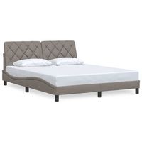 estructura de cama sin colchon tela gris taupe 160x200 cm vidaxl