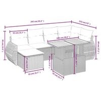 conjunto de sofas de jardin con cojines conjunto de 7 piezas en color negro
