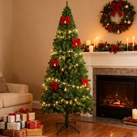 nettlife arbol de navidad artificial 210 cm abeto realista de pvc montaje rapido y facil arbol verde con soporte de metal estable