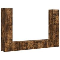 conjunto de mueble de tv 8 uds roble ahumado vidaxl