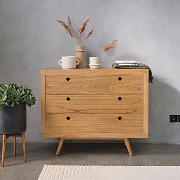 Cómoda de mindi macizo de 110 cm