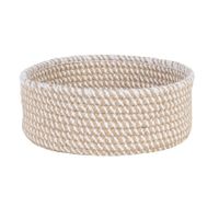 panera de yute beige y blanco d 24 cm