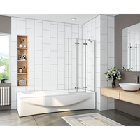 mampara de banera abatible 3hojas 100x140cmbarra de soporte 35cm aica