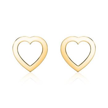 Pendientes de corazón para mujer en oro 14 quilates