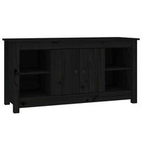 mueble de tv de madera maciza de pino negro 103x365x52 cm