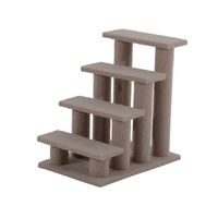 pawhut escalera de mascota escalon gato con 4 pasos de felpa y postes cubierto de felpa 635x43x60cm marron claro   aosom espana
