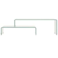 set pack 2 uds mesas de centromesa auxiliarmesa de cafe vidrio templado 90x30x20110x30x40cm