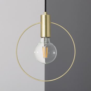 LEDKIA LIGHTING - Lámpara Colgante Metal Mini Otos | Diseño Vintage Elegante | Compatible con Bombilla LED E27 | Para Hogar y Oficinas | Cable Ajustable, Dorado, Hierro