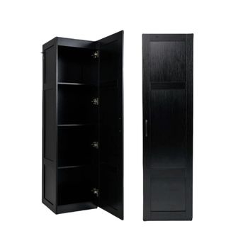 Costway Gabinete de Almacenamiento Alto Armario de 4 Niveles Independiente con Puerta para Cocina Sala de Estar 40 x 37,5 x 149 cm Negro