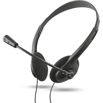 Trust Chat Headset for PC&Laptop - Portátil / Ordenador, Longitud Cable 1,8 m con Microfono | Conexión Jack 3.5mm | Ideal para Chat, Videochat, Videollamada con Teams, Skype y Zoom