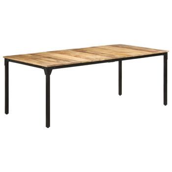 Mesa De Comedor Madera De Mango Rugosa 200x100x76 Cm Vidaxl