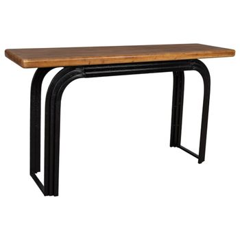 Recibidor de madera negro 140x40x78h cm