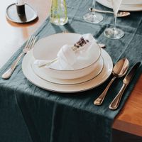 plato de ensalada  pasta x6 porcelana negro