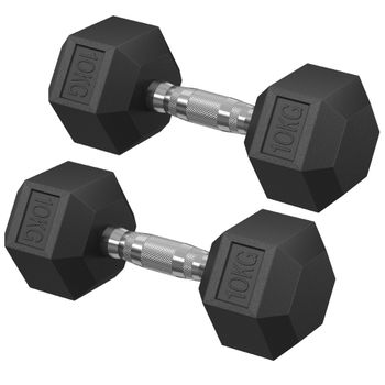 SONGMICS Juego de 2 Mancuernas Hexagonales, para Entrenamiento, Fortalecimiento, Levantamiento de Pesas en Casa, Gimnasio
