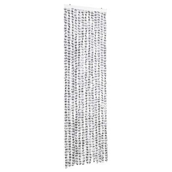 Cortina Mosquitera De Chenilla Gris Claro Y Oscuro 56x185 Cm