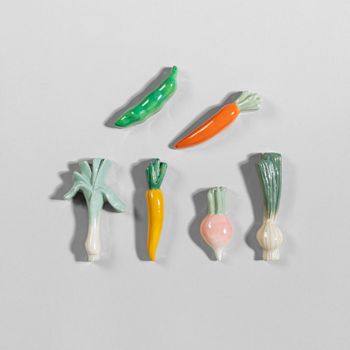 Set de 6 reposacuchillos de forma de verduras
