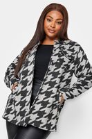 yours sobrecamisa gris estampado pata de gallo mujer curvy y tallas grandes yours