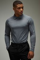 man active long sleeve regular fit golf polo gris